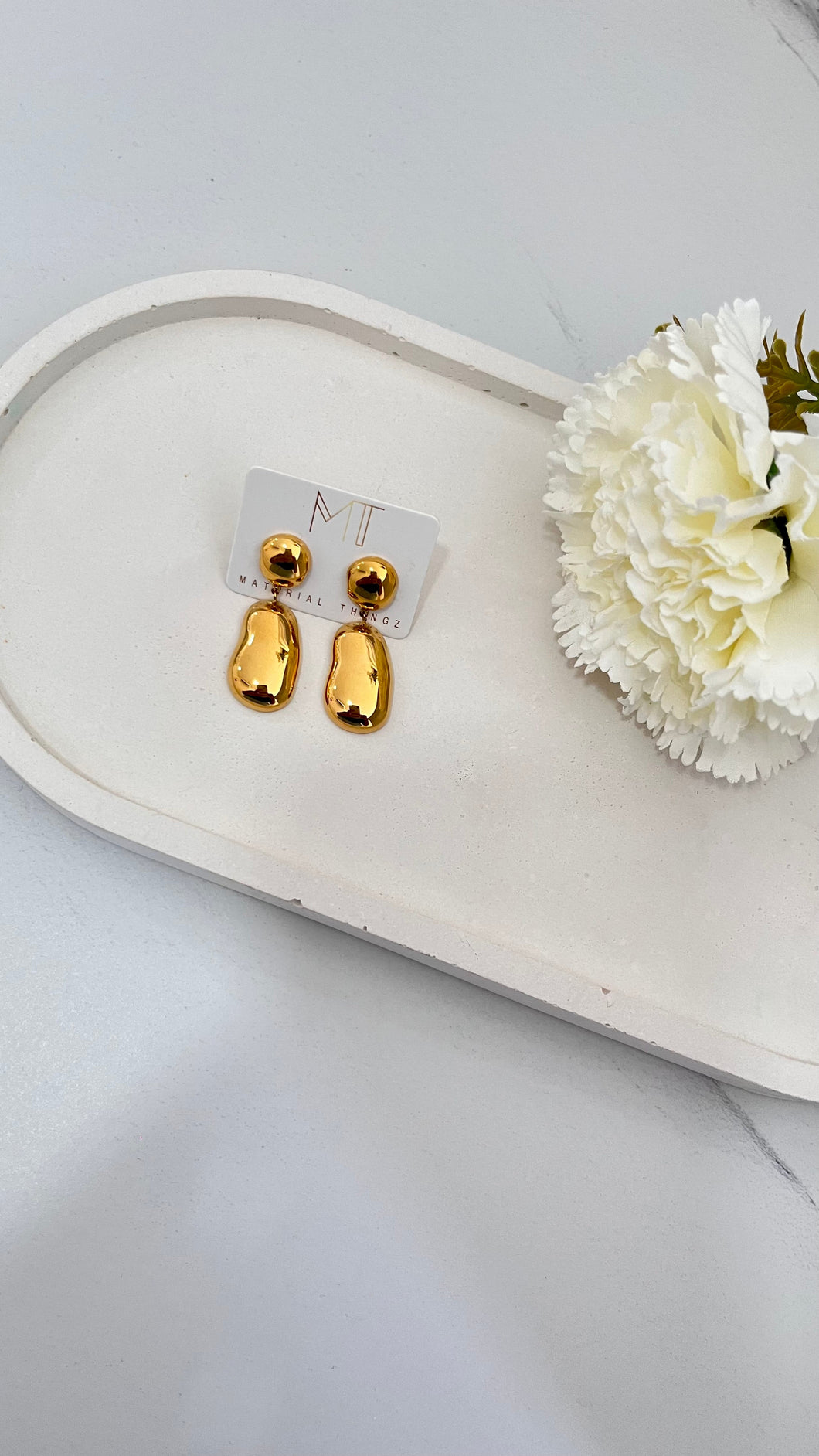 Geometric 18K Gold Plated Drop Earrings