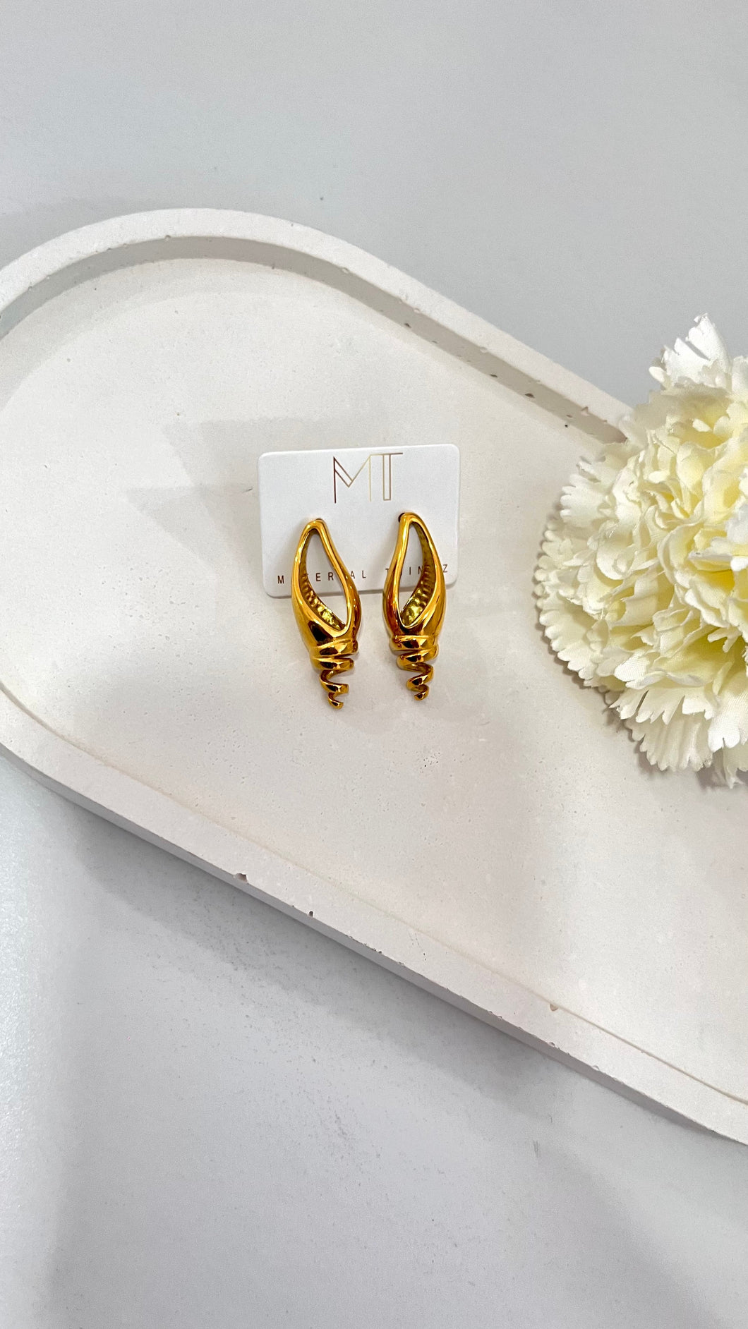 Golden Shell Stainless Steel Earrings