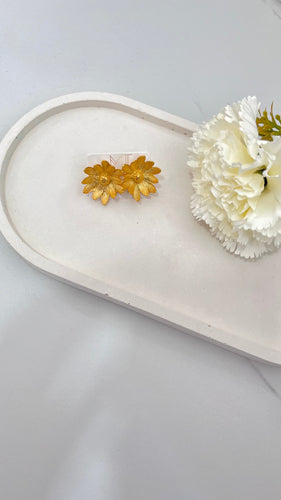 Pretty Flower Gold Plated Stud Earrings Material Thingz