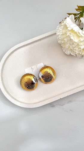 Mixed Metal Circular Gold Plated Earrings Material Thingz