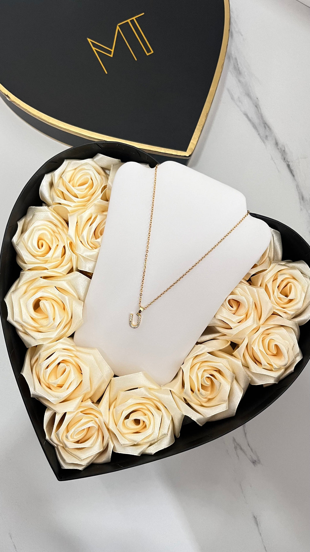 Zircon Stainless Steel Initial Necklace Material Thingz