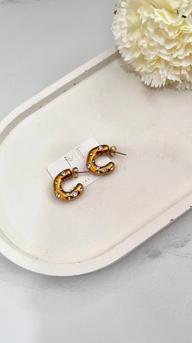 Irregular Stainless Steel Mini Hoop Earrings Material Thingz